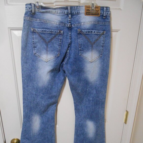 MENS WBESTWIND FLARE LEG DENIM JEANS SIZE XL 5 POCKET ZIP CLOSE SIZE XL 30X36 👩 - Picture 2 of 11